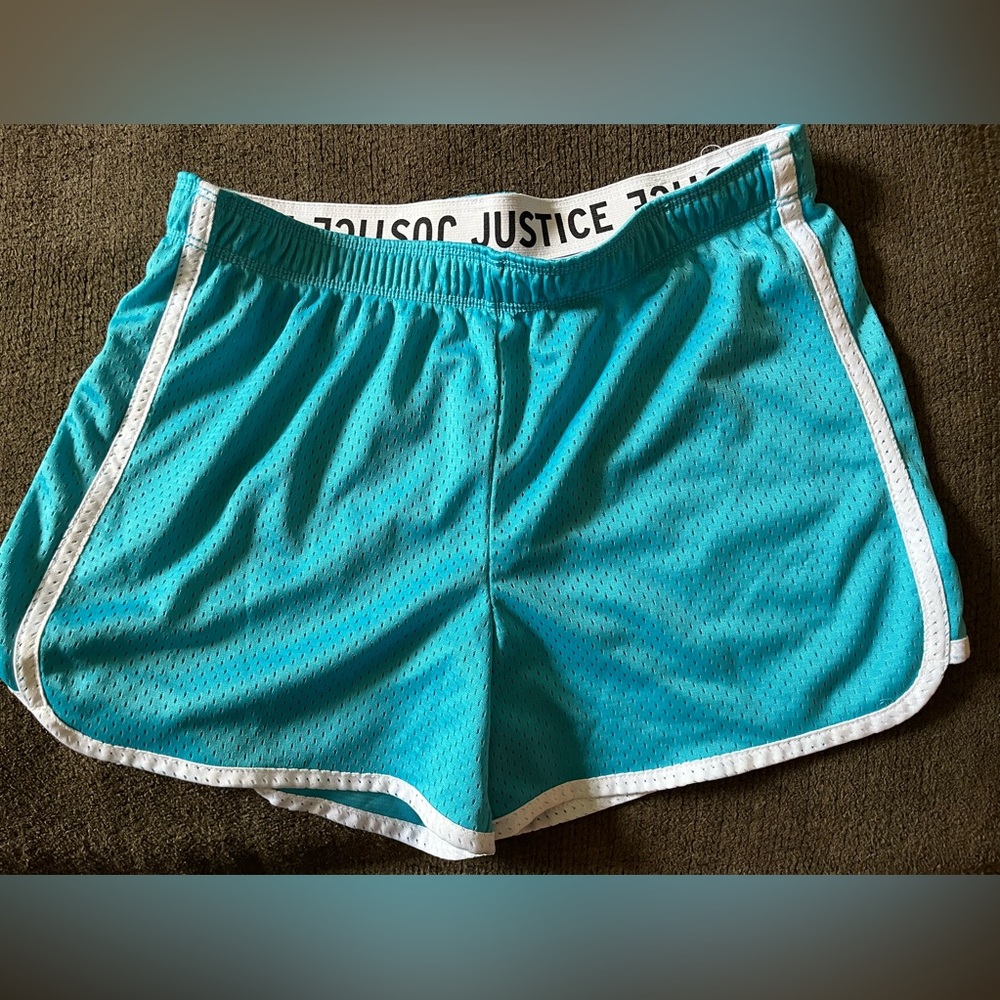 NWOT Justice Girls Size 14 Shorts Turquoise mesh